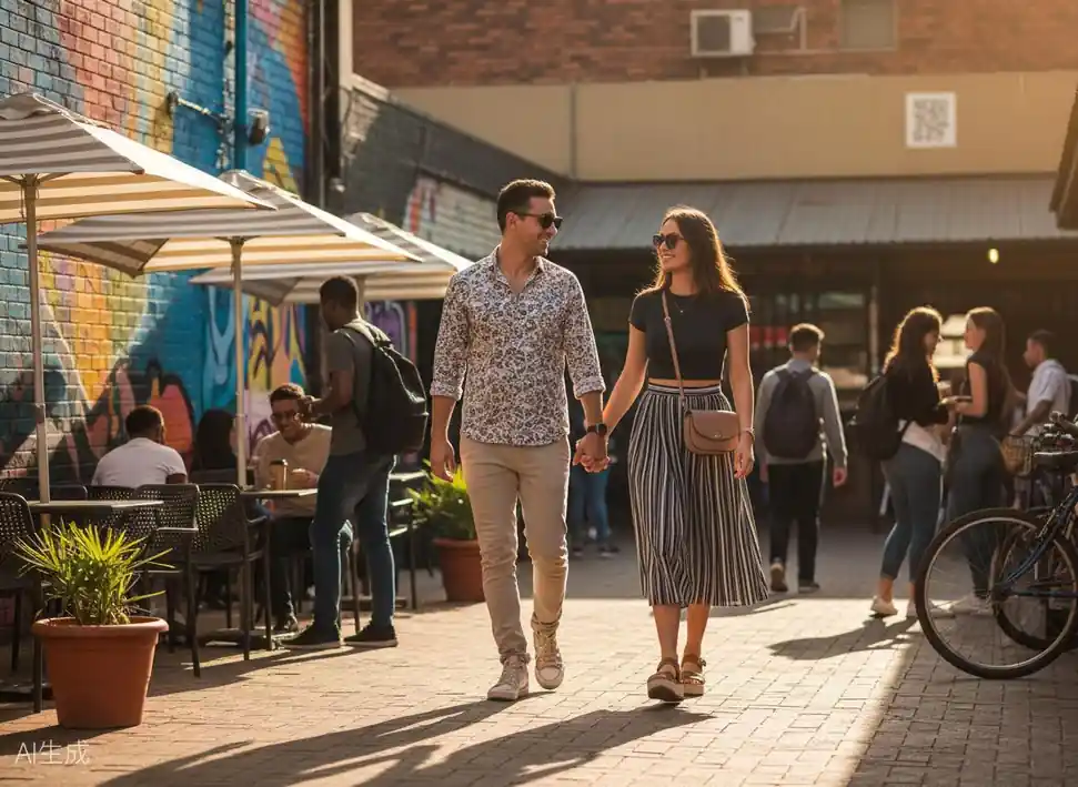 Hatfield Pretoria vibrant street scene with cafes and students
