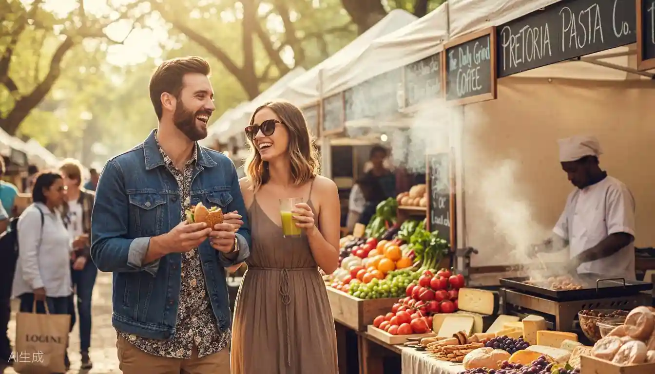 Hazel Food Market in Pretoria with people socializing